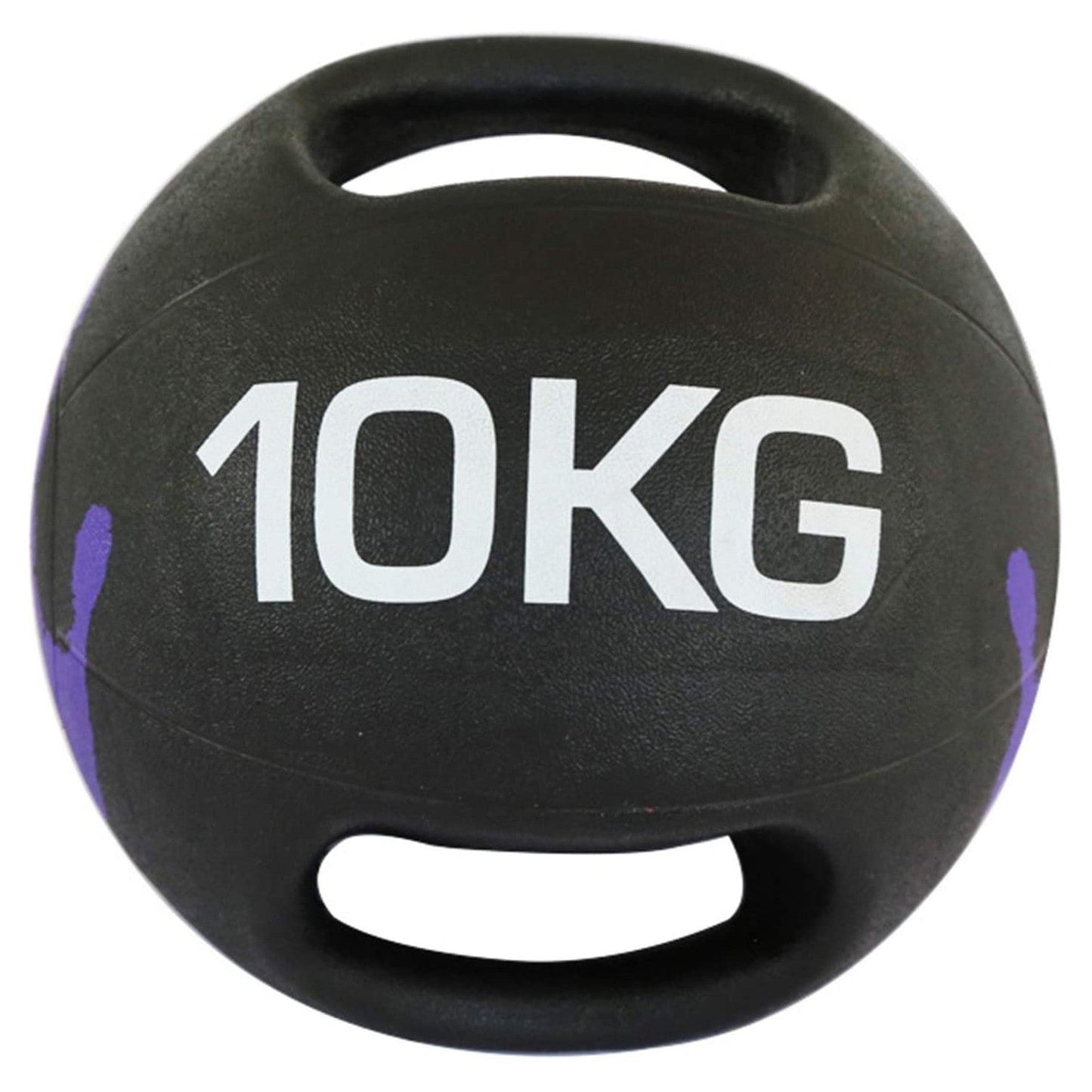 modernfitness 10kg black dual handle medicine ball with ergonomic grips for strength and core training