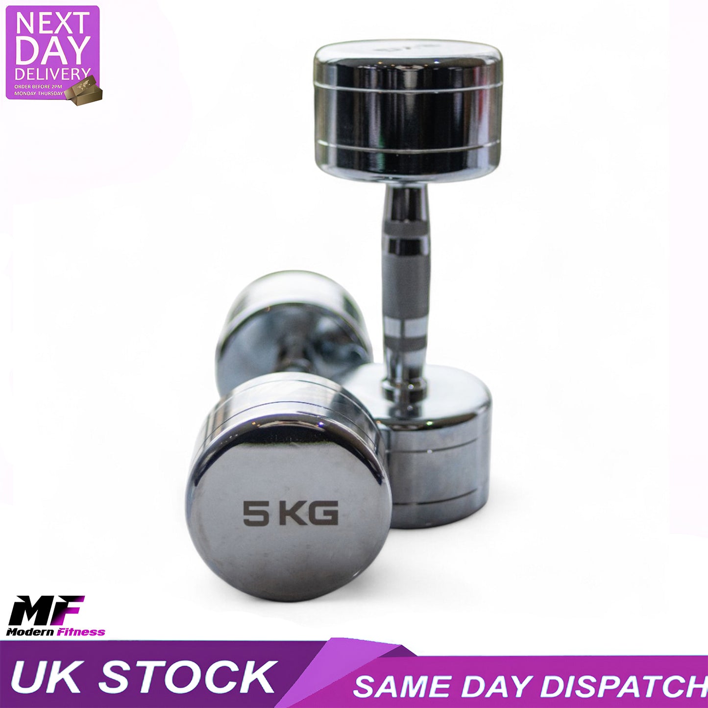 Chrome Dumbbells 5kg Pair