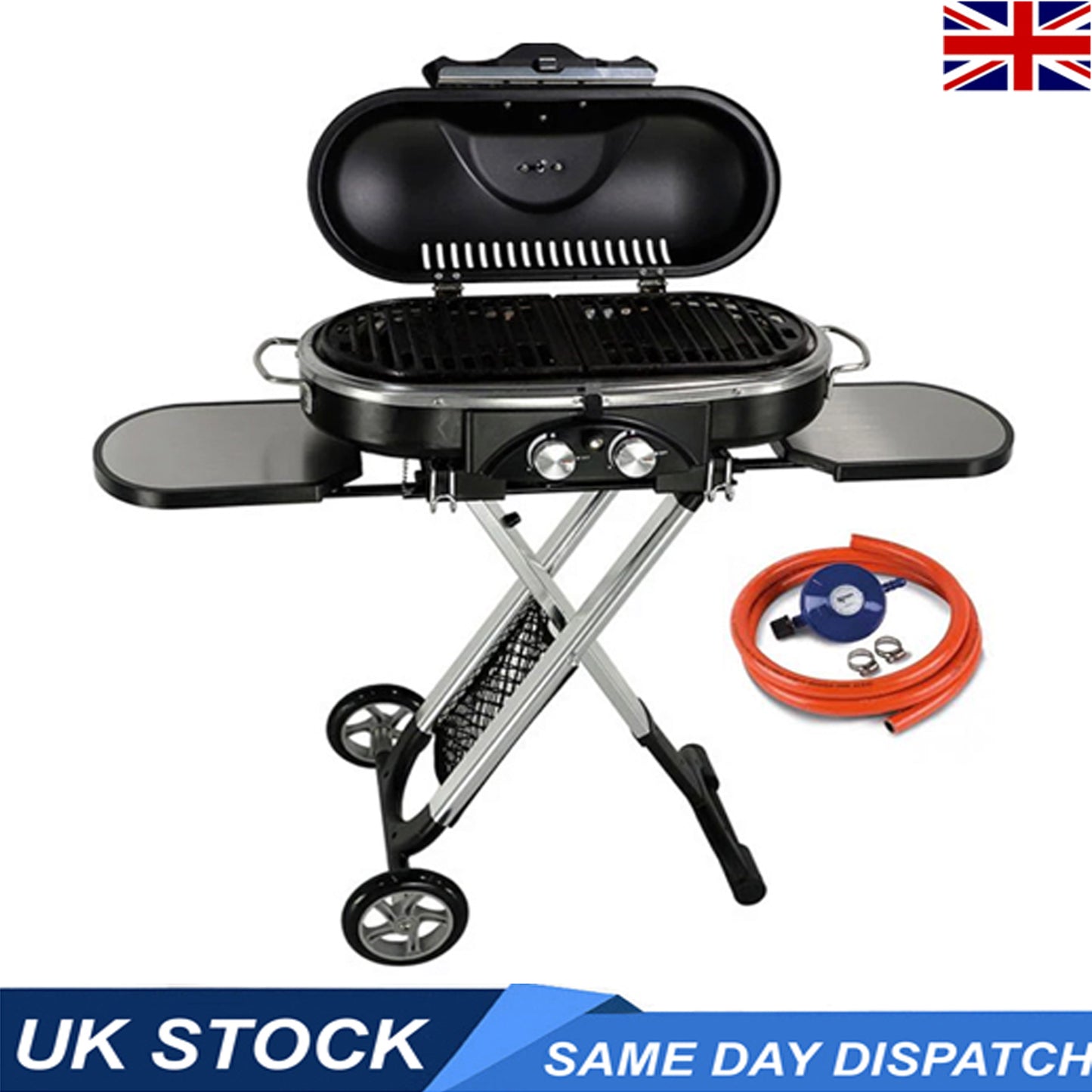 Portable Gas BBQ Folding 2 Burners High Quality Ideal for Garden Camping and Caravan