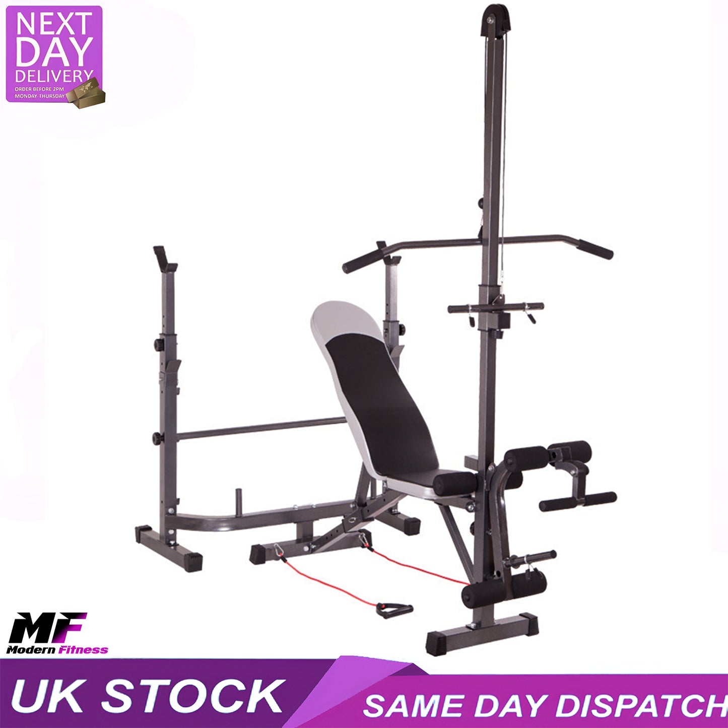 Weight Bench With Lat Pulldown and Leg Extension Bench Press