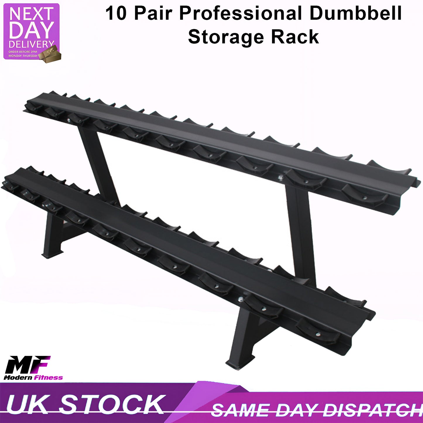 Dumbbell Storage Rack Holds 10 Pairs Modern Fitness