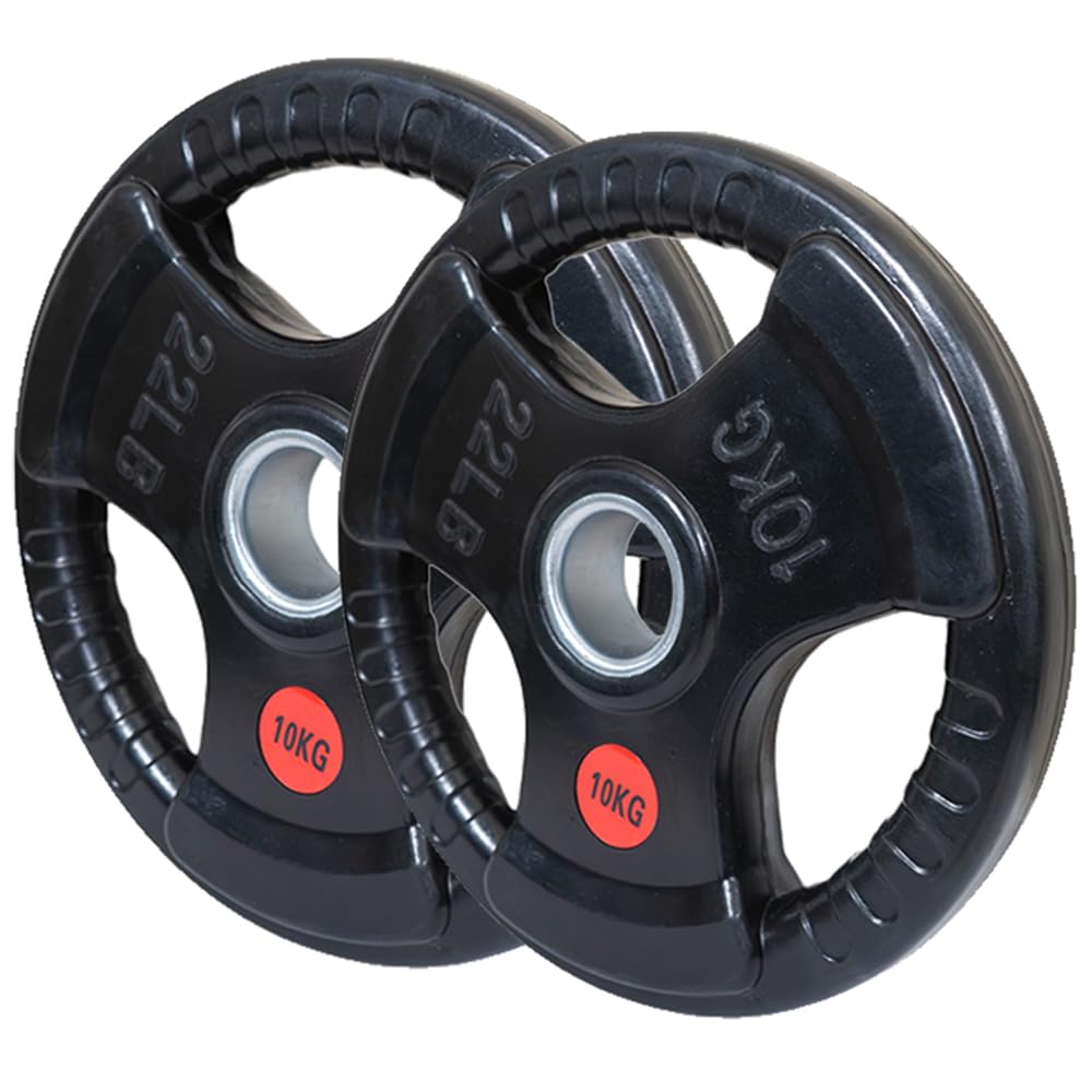 Rubber Tri-Grip Olympic Weight Plates Pair 10kg