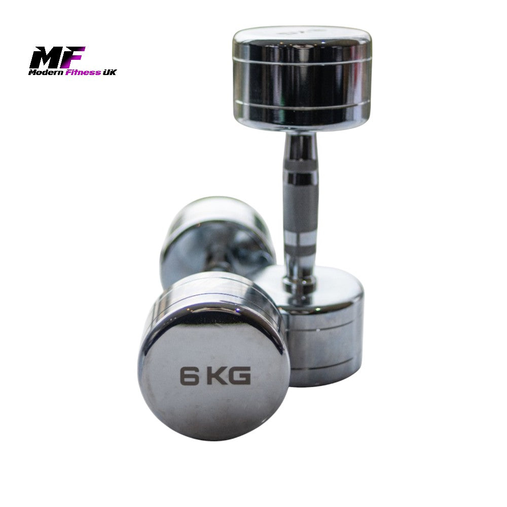 Chrome Dumbbell Pairs – Choice of Weights, Solid Steel, Ergonomic Grip