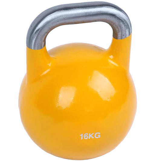 Modern Fitness 16kg yellow competition kettlebell — colour-coded solid steel
