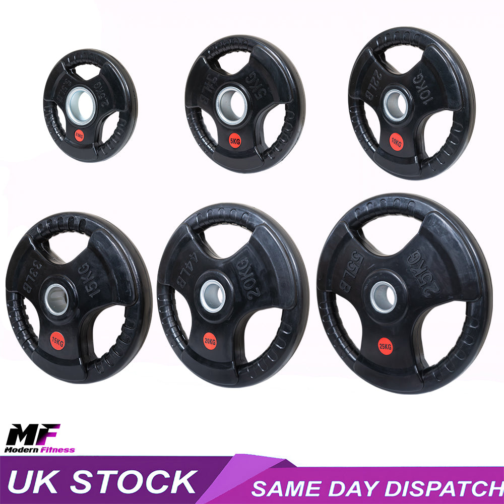 Rubber Tri-Grip Olympic Weight Plates Pair 2.5kg