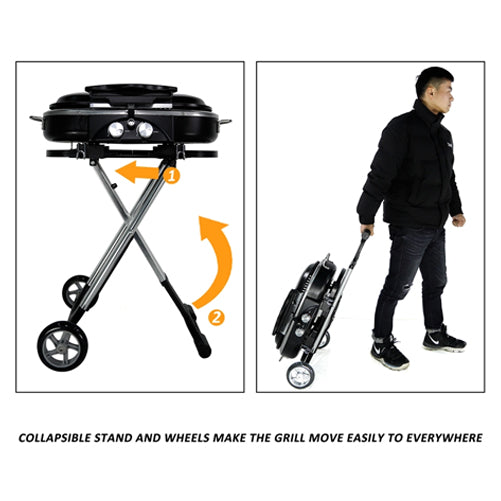 Portable Gas BBQ Folding 2 Burners High Quality Ideal for Garden Camping and Caravan