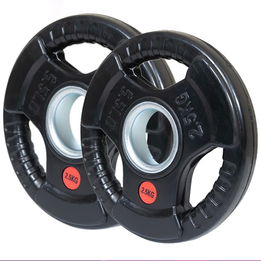 Rubber Tri-Grip Olympic Weight Plates Pair 2.5kg