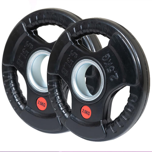 Rubber Tri-Grip Olympic Weight Plates Pair 2.5kg