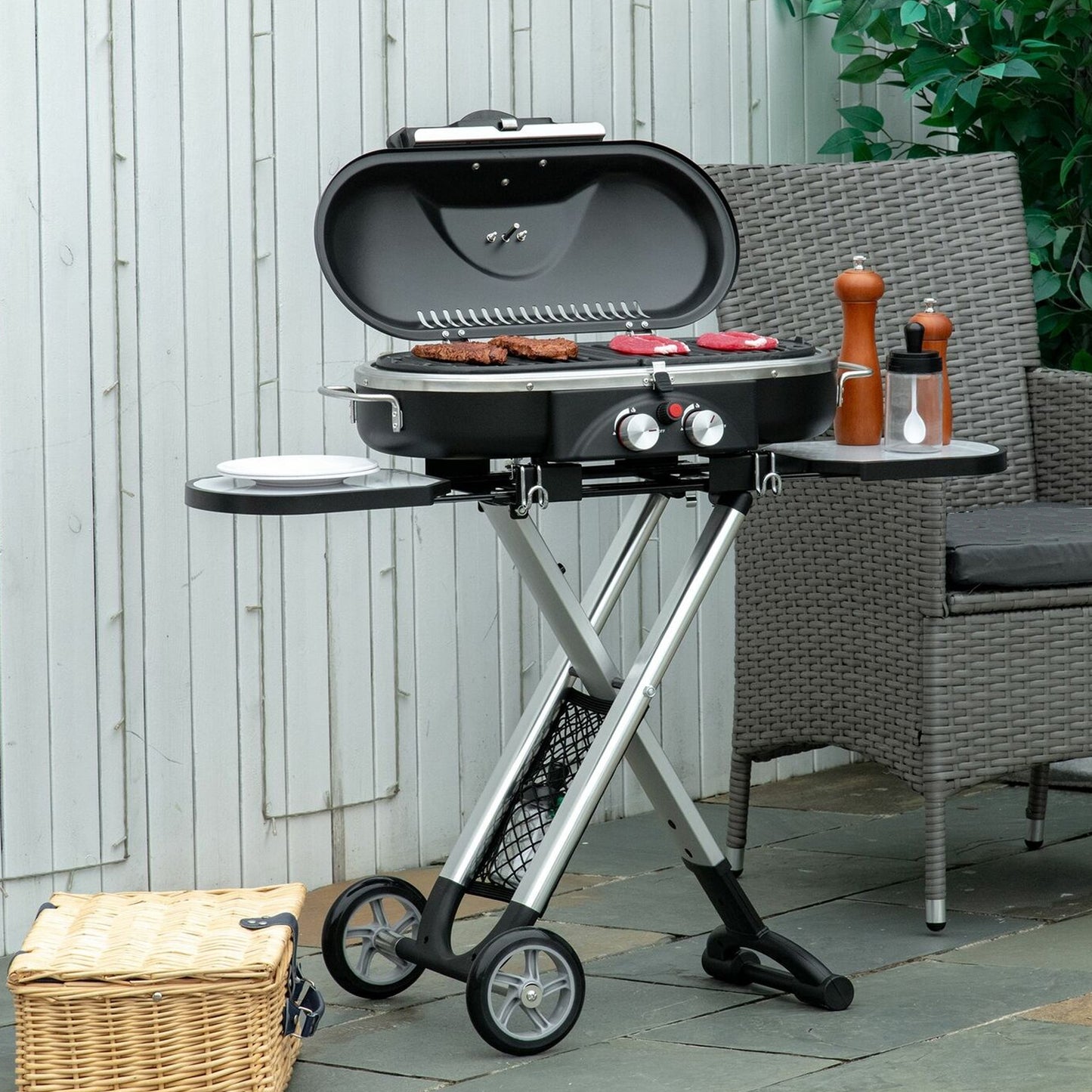 Portable Gas BBQ Folding 2 Burners High Quality Ideal for Garden Camping and Caravan
