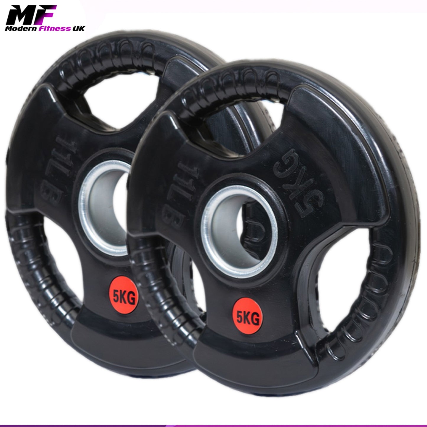 Rubber Tri-Grip Olympic Weight Plates Pair 5kg
