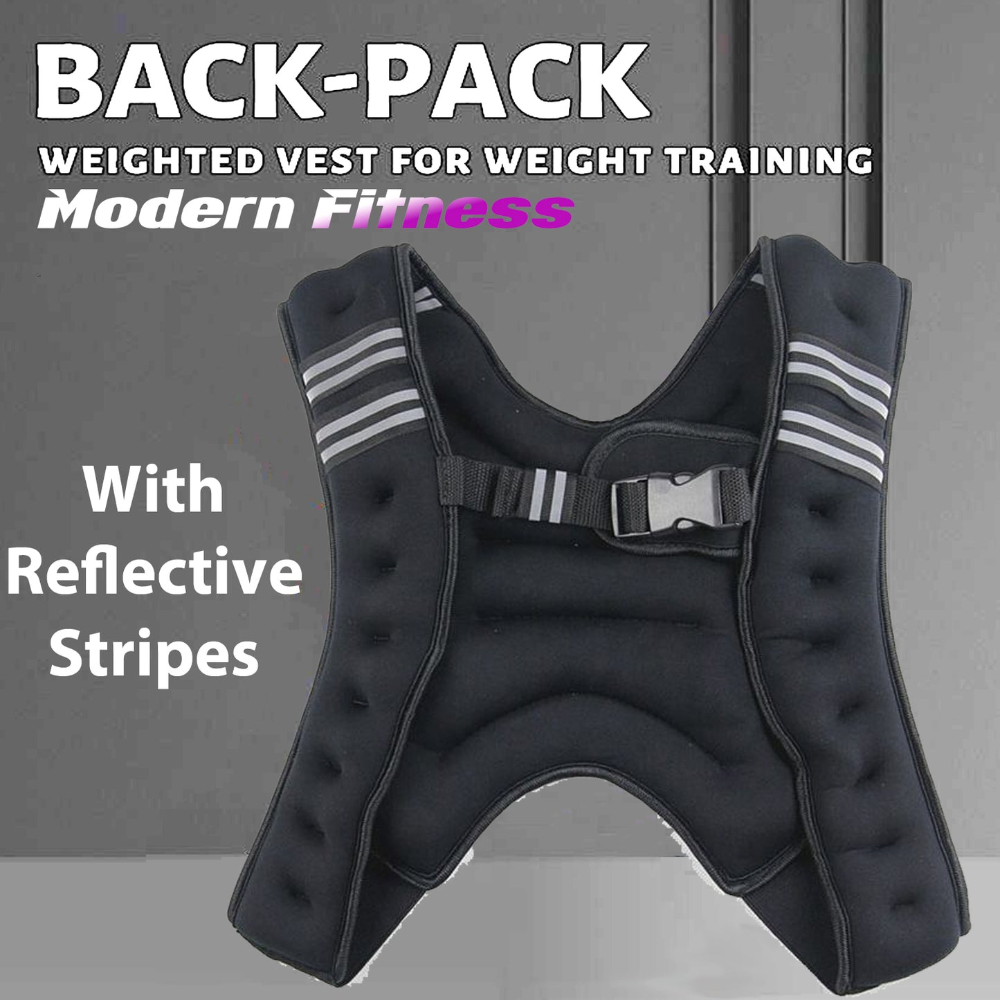 Weighted Vest 8kg with Reflective Stripes