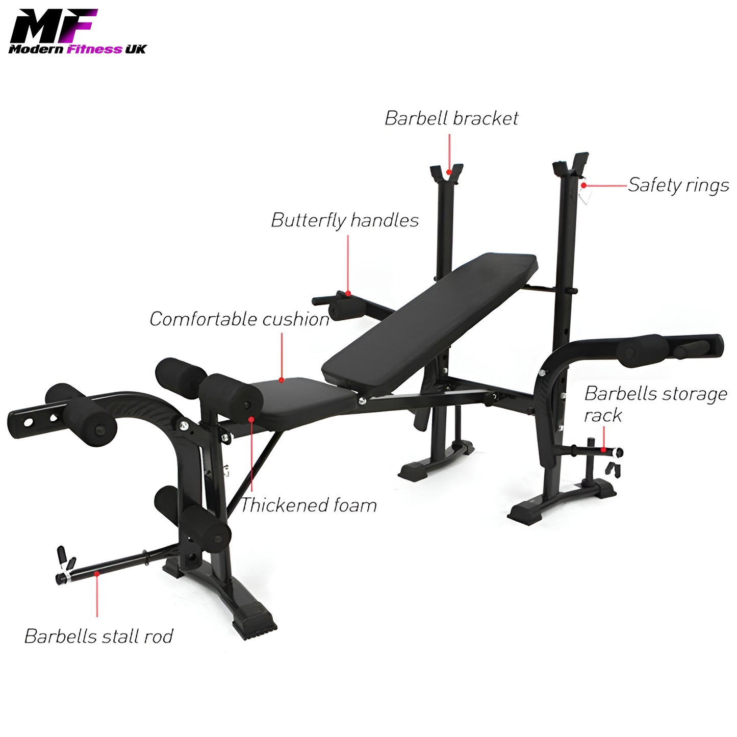 Weight Bench Multifunctional Bench Press Leg extension Butterfly Station