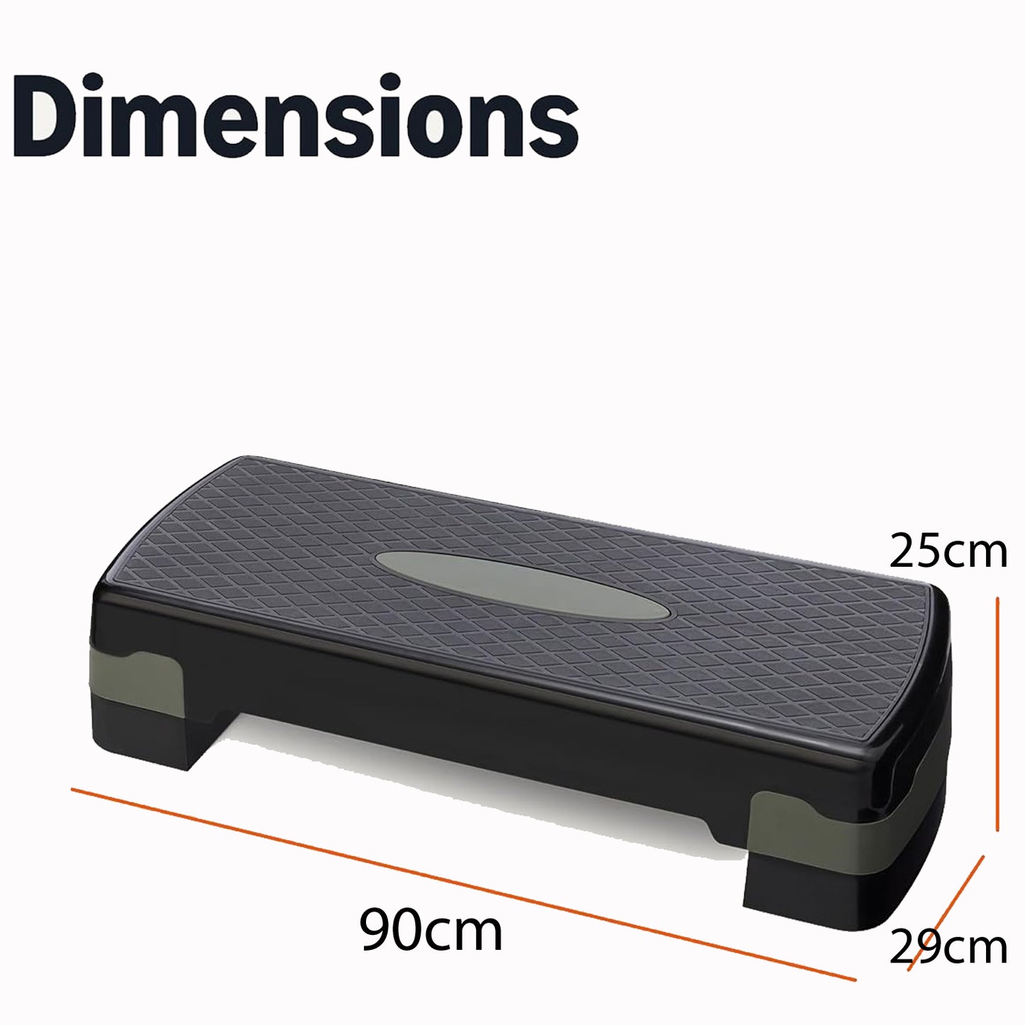 Aerobic Stepper Large Adjustable Heights 90cm x 29cm
