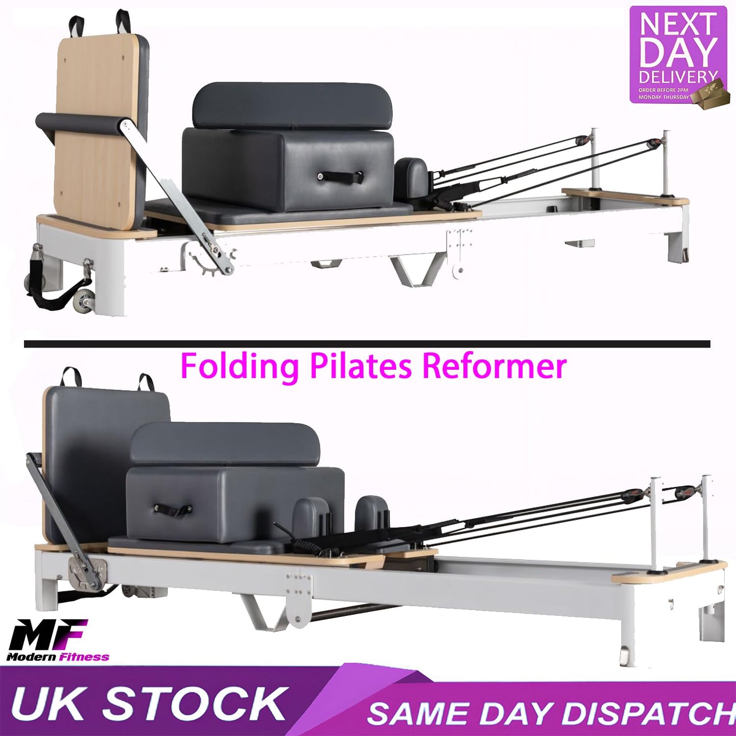Pilates Reformer Aluminium Folding Suitable for Home Gym or Professional Studio