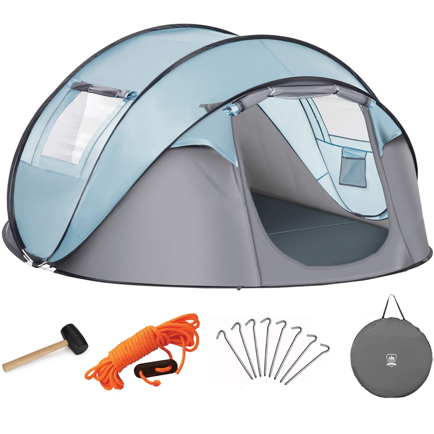 Camping Tent 4 Man Pop Up Tent Instant Pitch In Under 5 Seconds, Waterproof Includes Carry Case