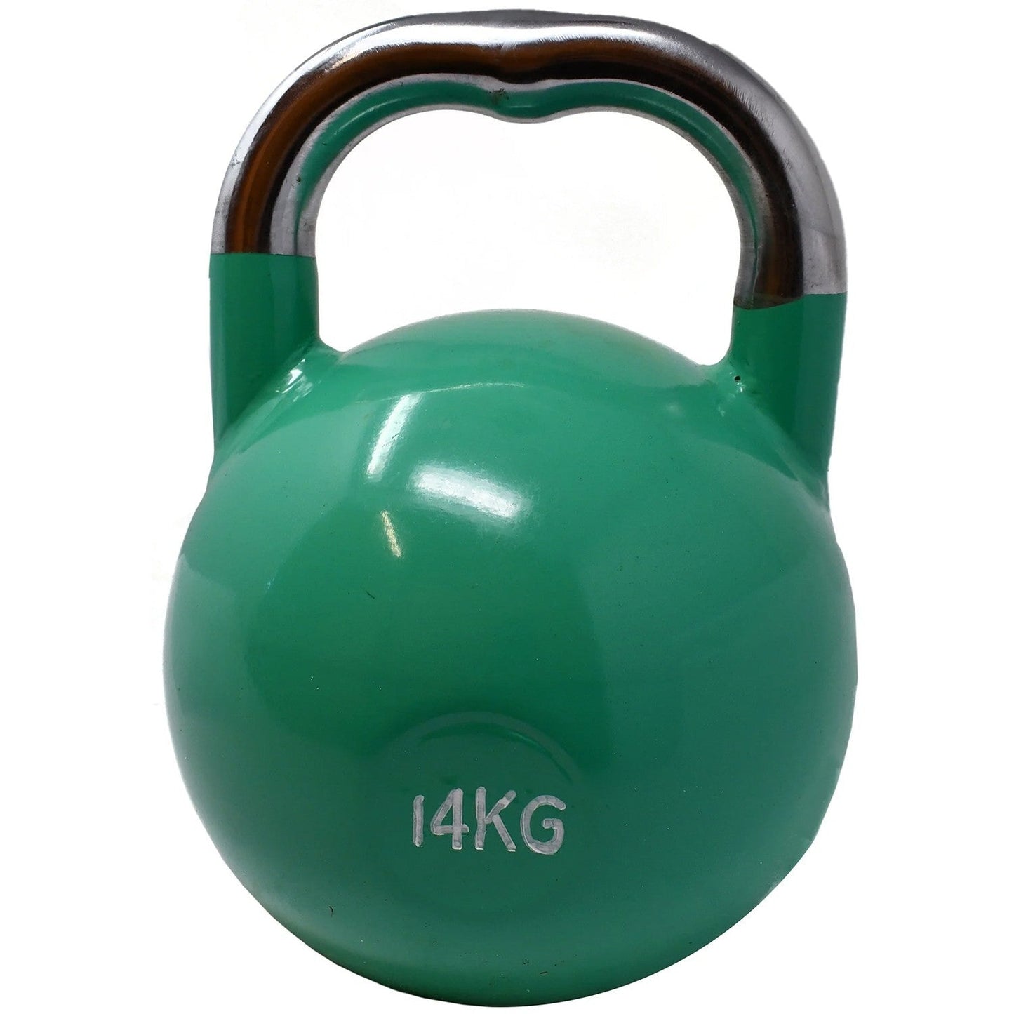 modernfitness 14kg green competition grade solid steel kettlebell with a smooth polished handle