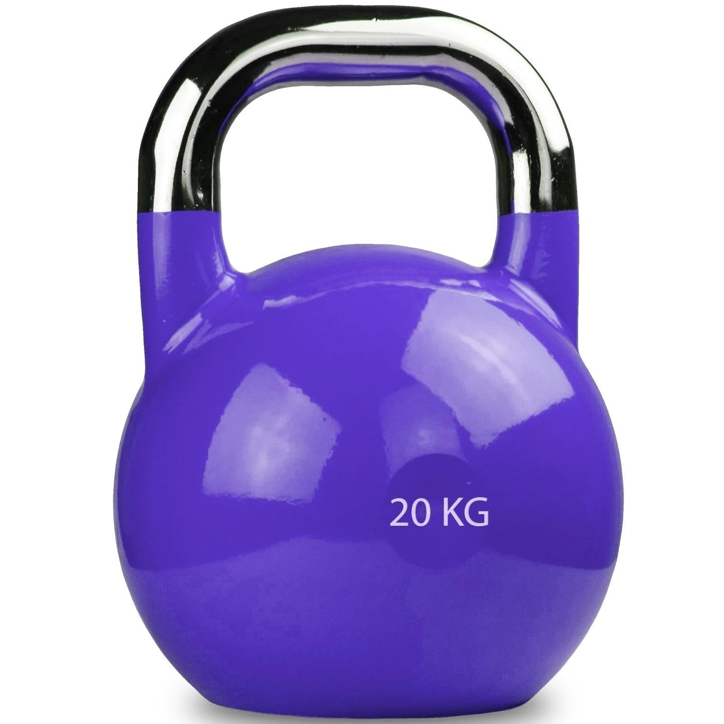 modernfitness 20kg purple competition grade solid steel kettlebell with a smooth polished steel handle