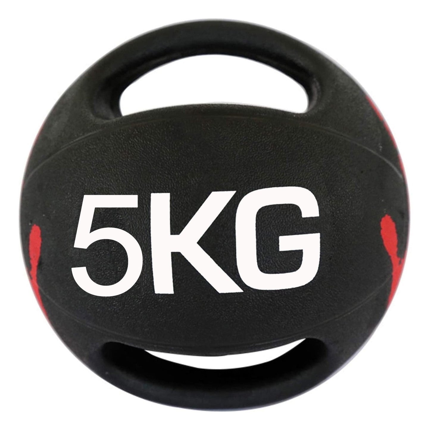 modernfitness 5kg dual handle medicine ball in black rubber with ergonomic grips for strength and core training