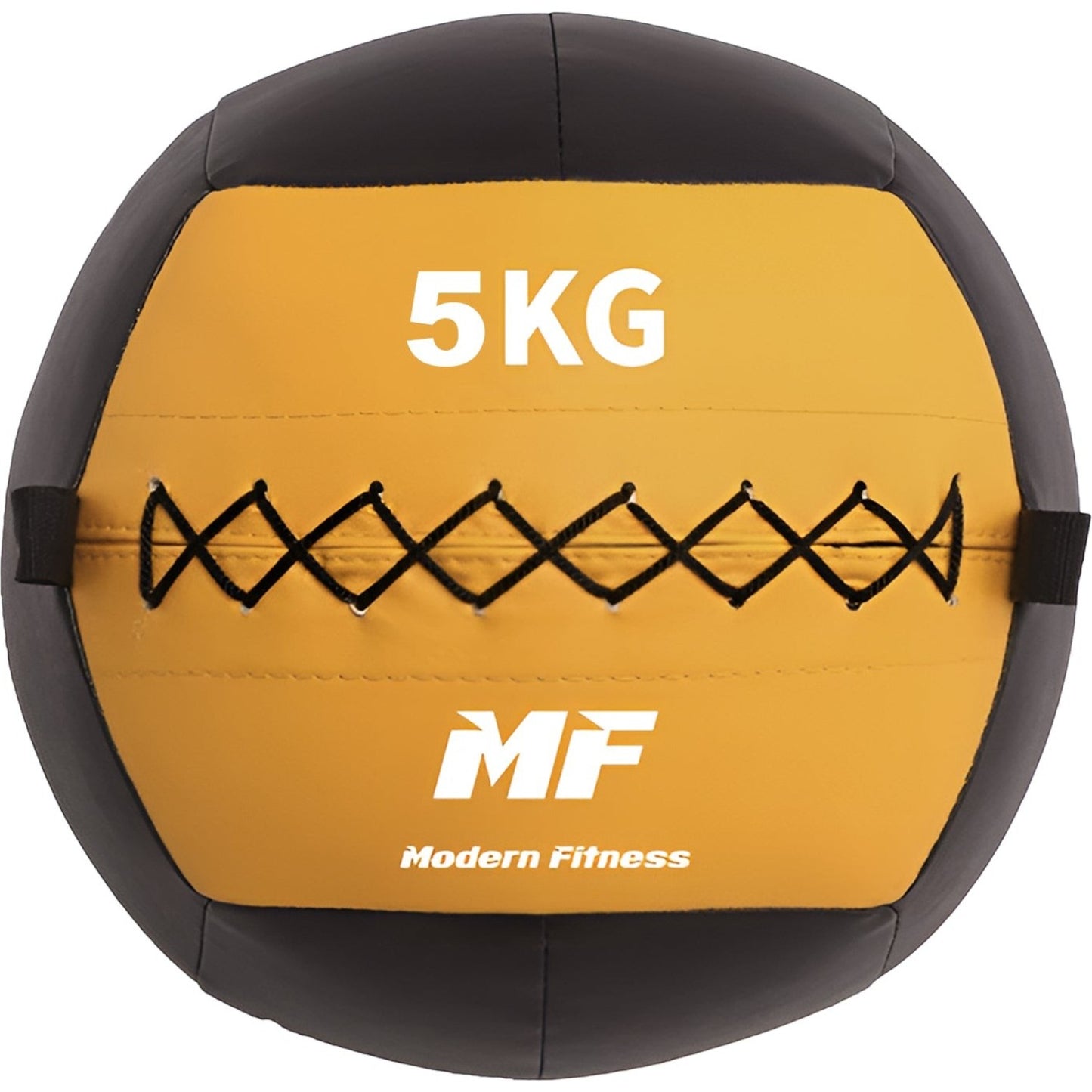 modernfitness 5kg wall ball in black and yellow with durable stitched construction for functional fitness training