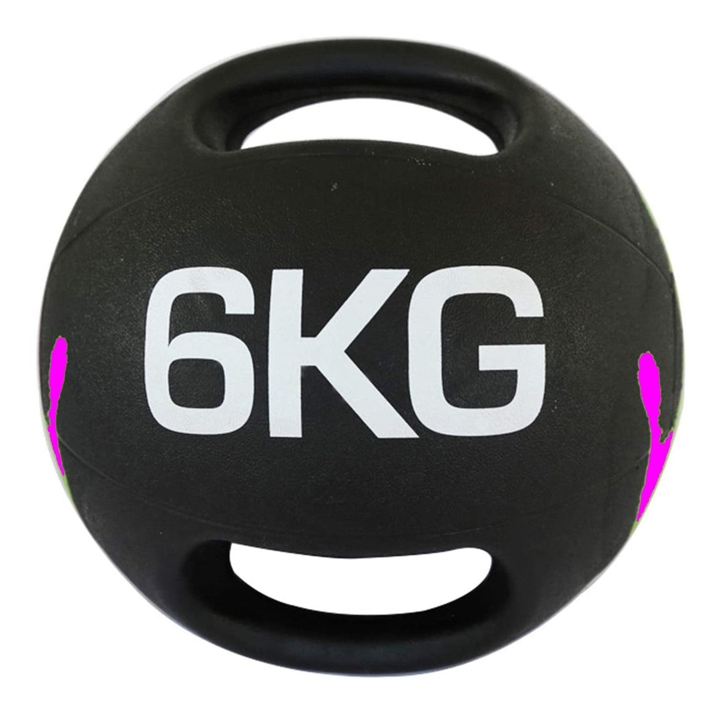 modernfitness 6kg dual handle medicine ball in black with ergonomic grip for strength and core training