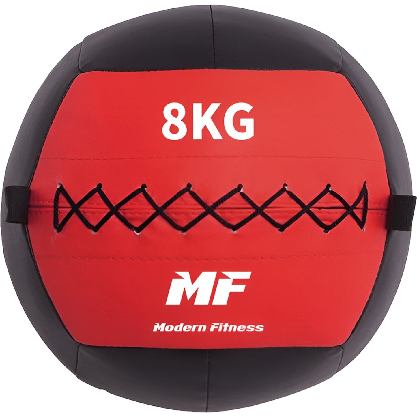 modernfitness 8kg red and black wall ball with durable stitched construction for functional fitness training