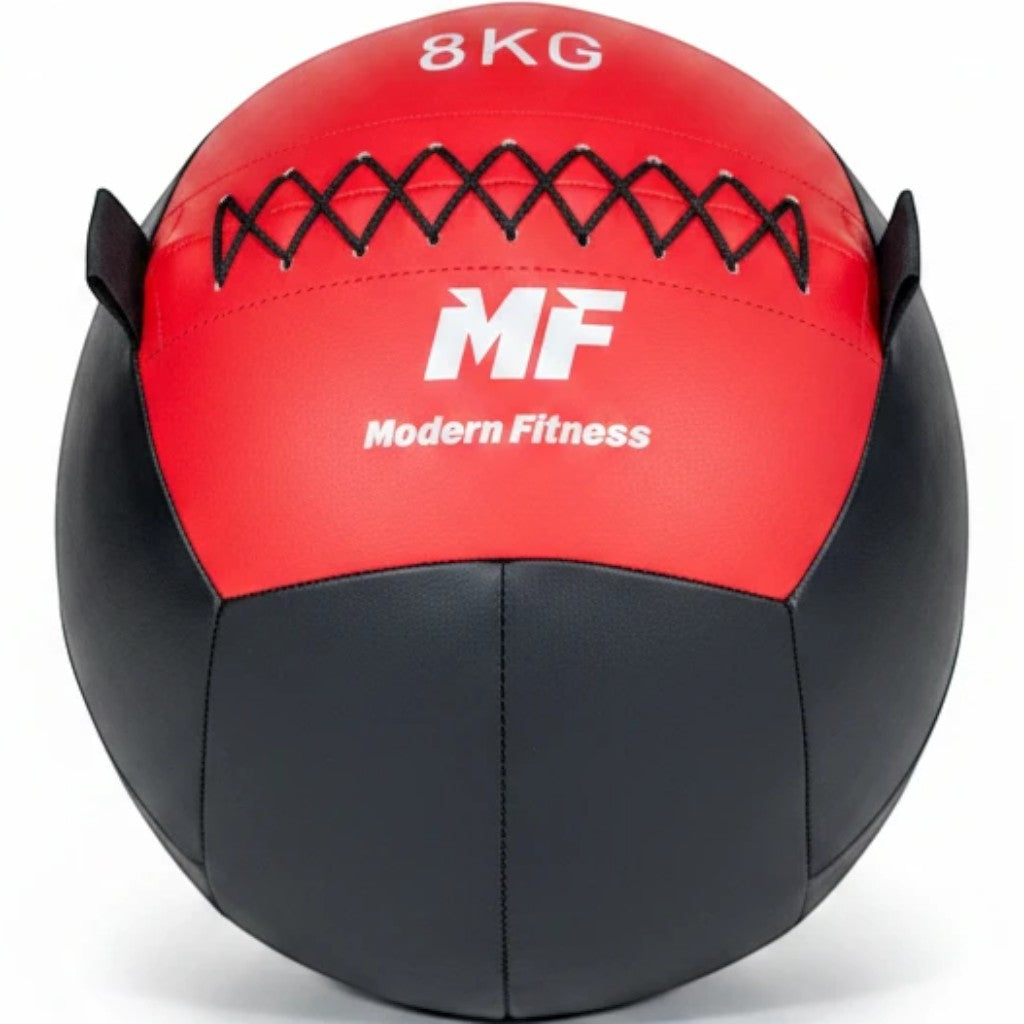 modernfitness 8kg red and black wall ball with durable textured surface for functional fitness training