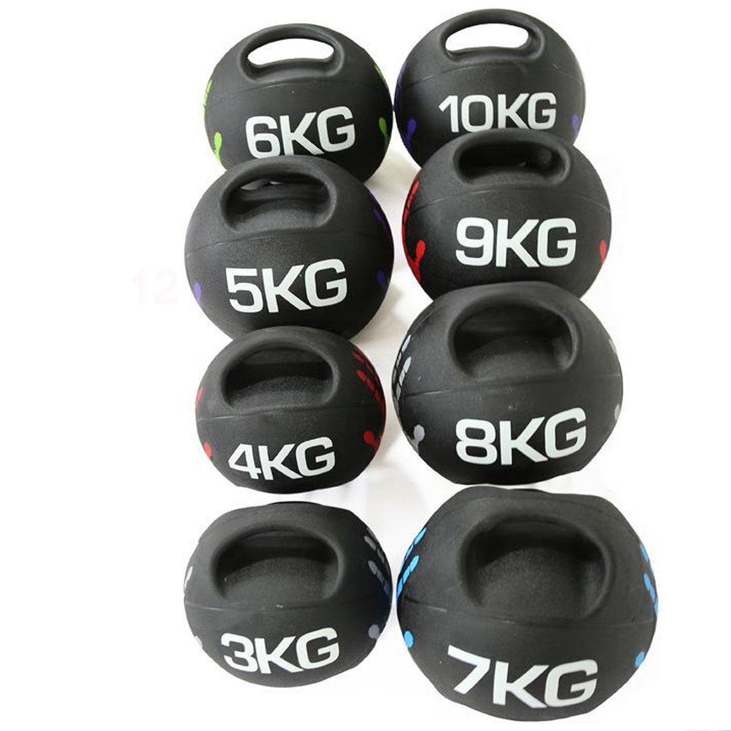 modernfitness dual handle medicine balls in various weights from 3kg to 10kg with ergonomic grips for strength training