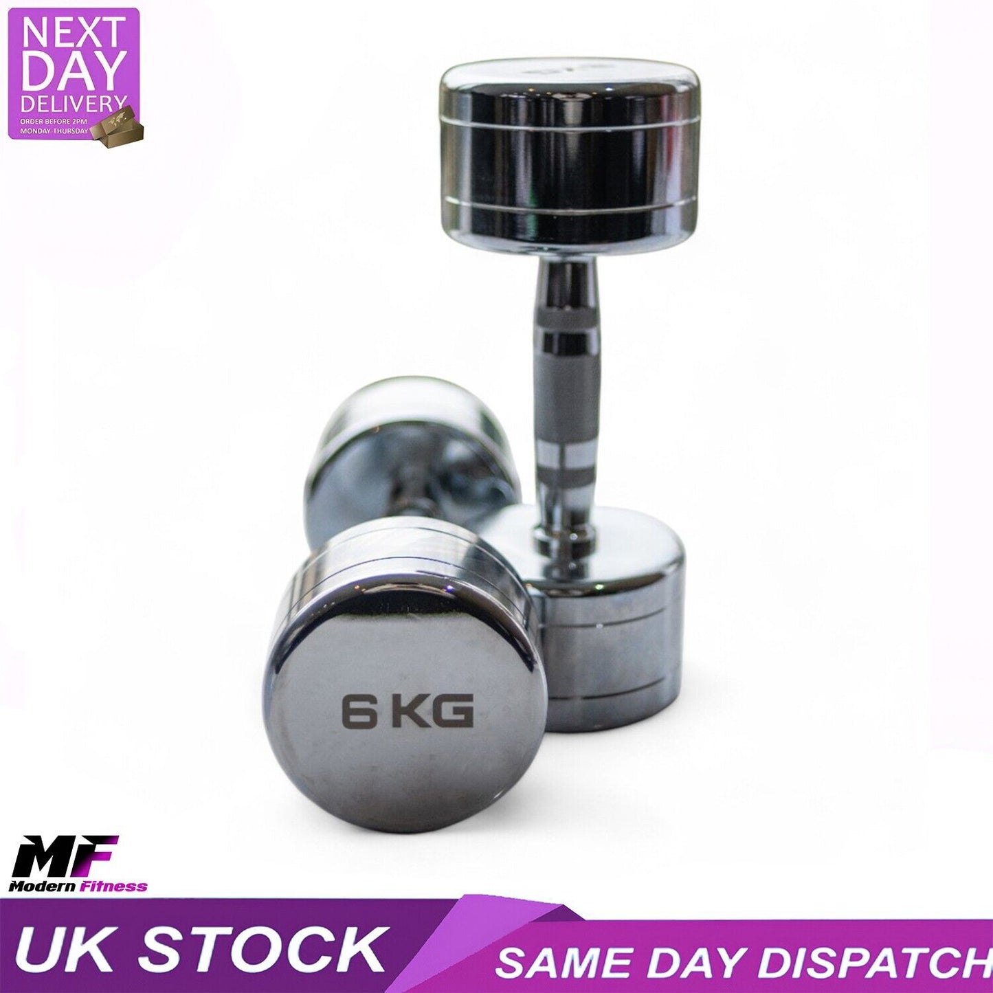 Chrome Dumbbells 6kg Pair