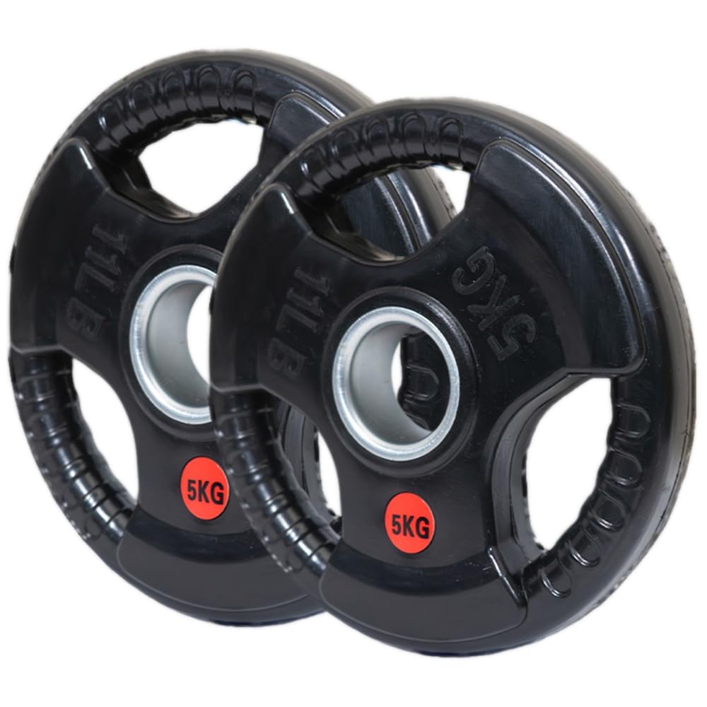 Rubber Tri-Grip Olympic Weight Plates Pair 5kg