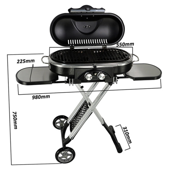 Portable Gas BBQ Folding 2 Burners High Quality Ideal for Garden Camping and Caravan