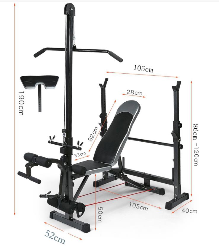 Weight Bench With Lat Pulldown and Leg Extension Bench Press