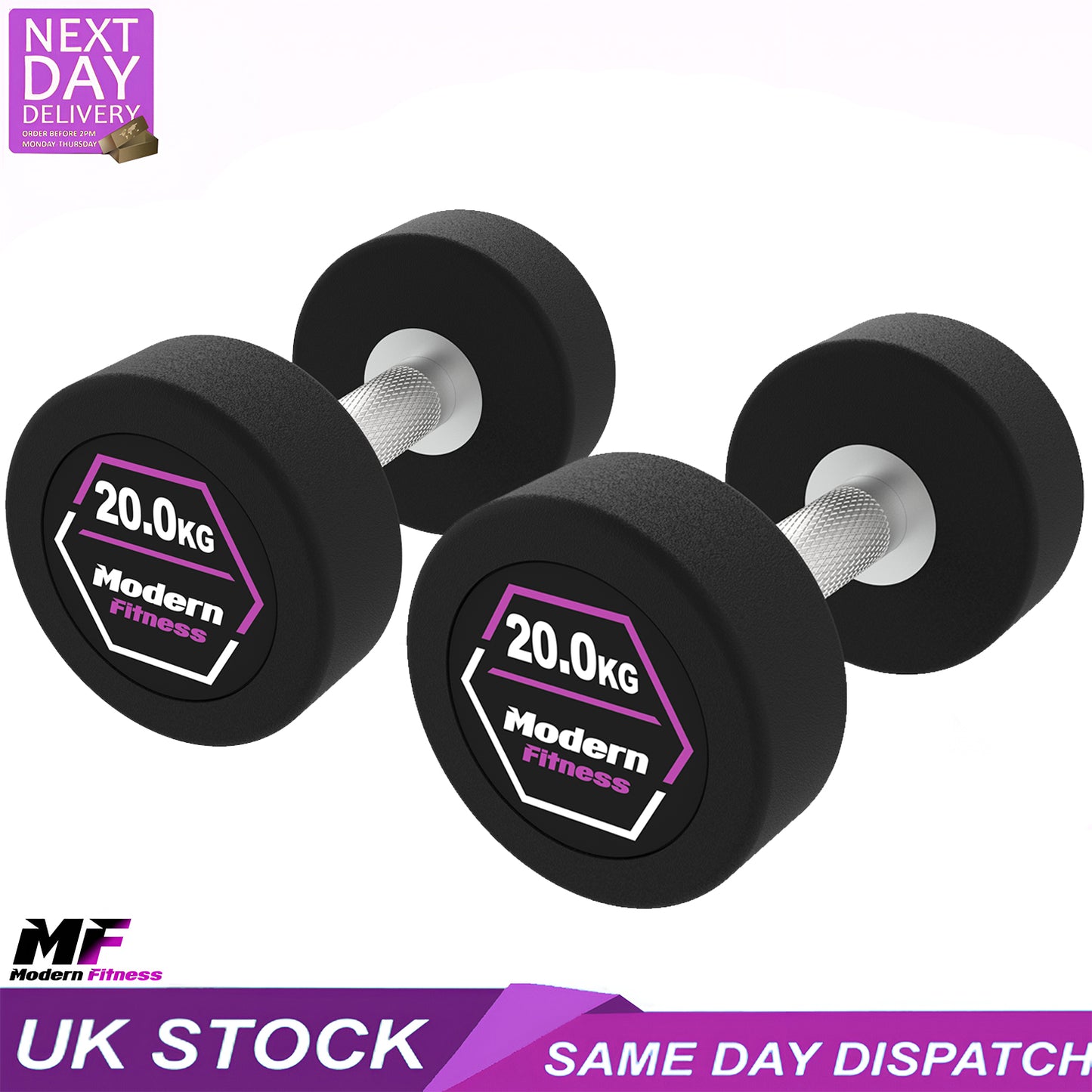 Rubber Dumbbells 20kg Pair