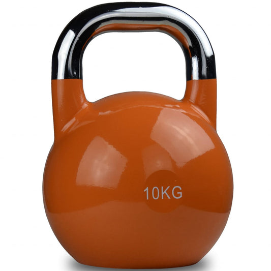Modern Fitness 10kg orange competition kettlebell — colour-coded solid steel