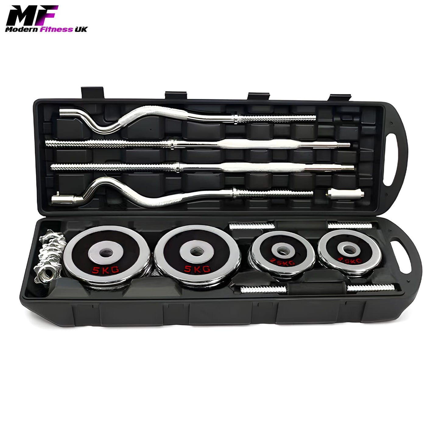 Dumbbell Barbell Weights Set 55kg Curved Bar