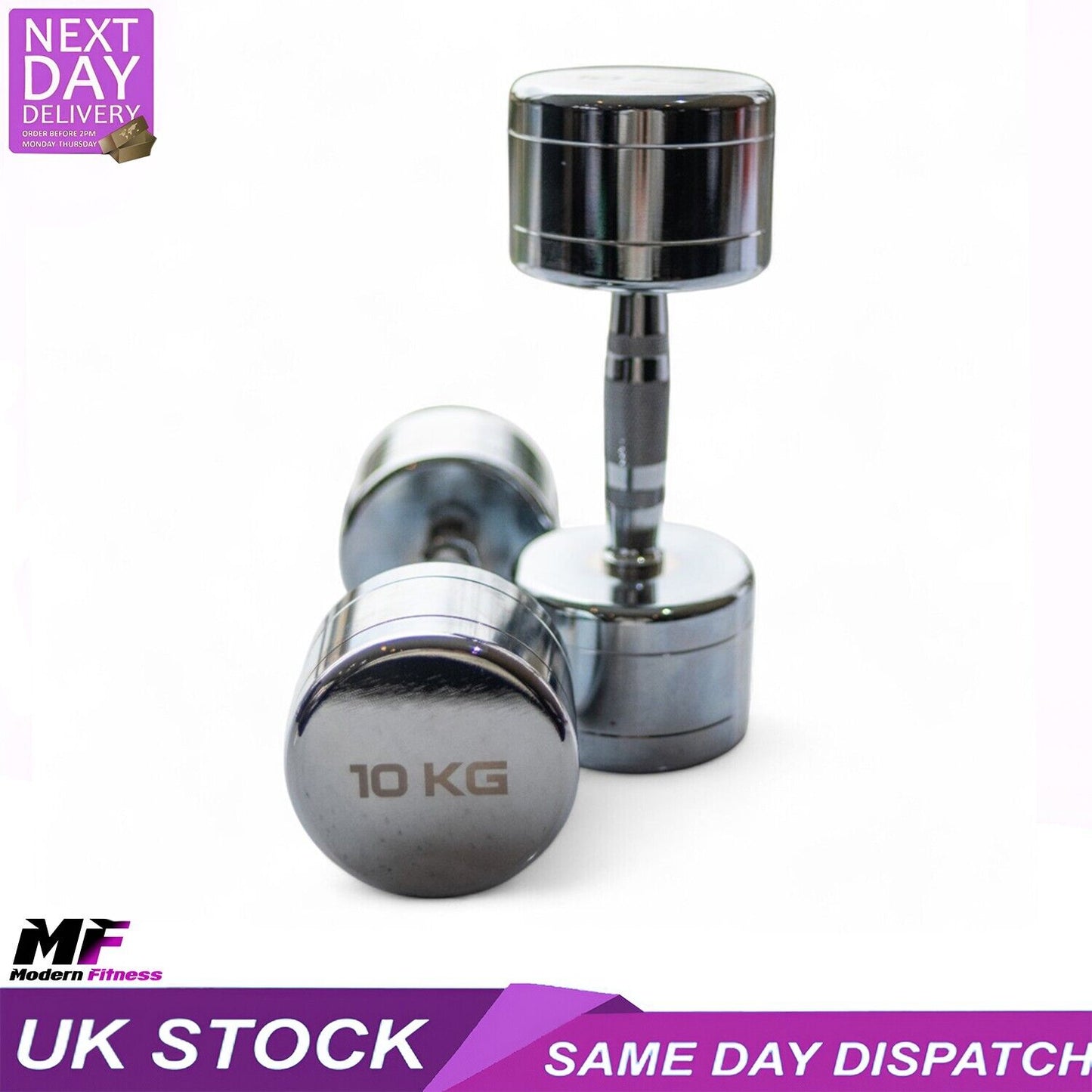 Chrome Dumbbells 10kg Pair