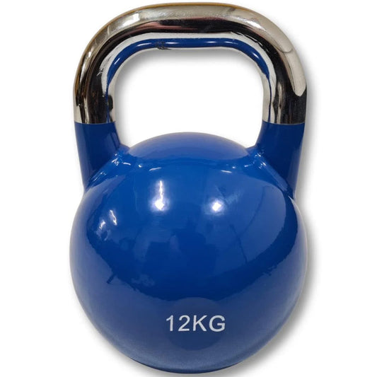 Modern Fitness 12kg blue competition kettlebell — colour-coded solid steel