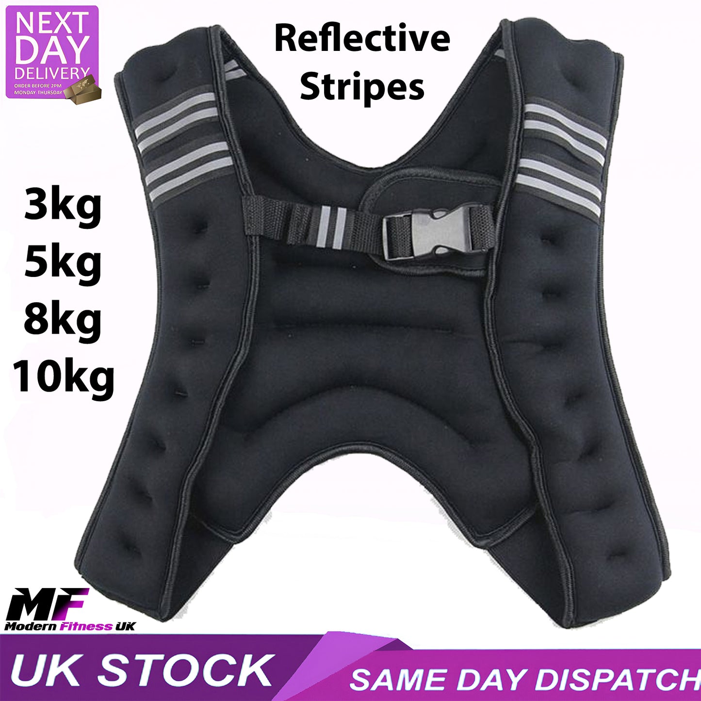 Weighted Vest 3kg with Reflective Stripes