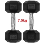 7.5kg Rubber Hex Dumbbells Pair