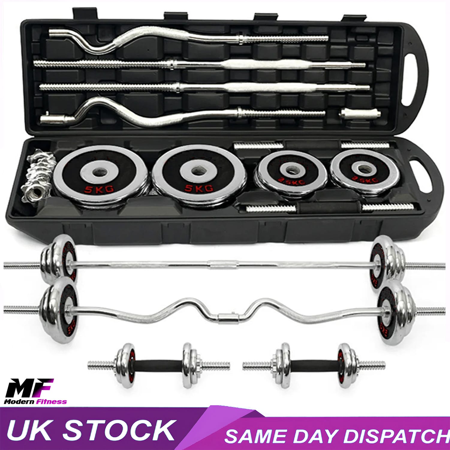 55kg Barbell Weights Set - Image 4