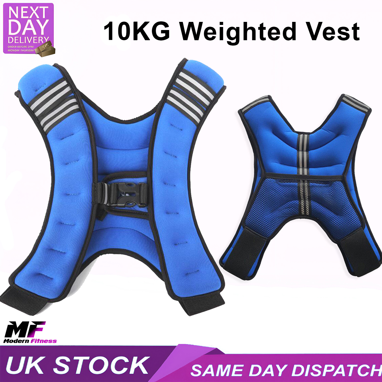 Weighted Vest 10kg Blue - Image 2