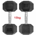 Hex Dumbbells Rubber 15kg Pair