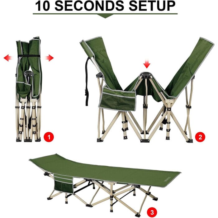 Foldable Folding Camp Bed Set - Image 8