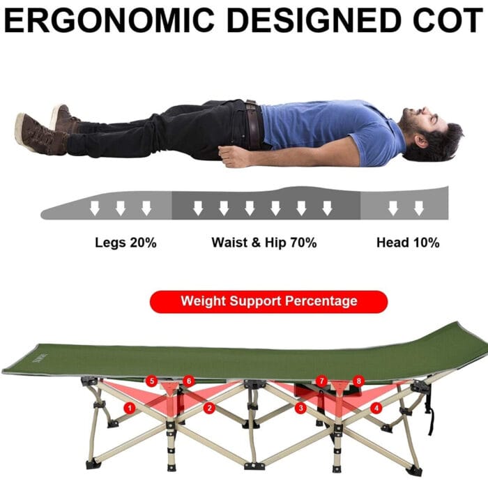 Foldable Folding Camp Bed Set - Image 10