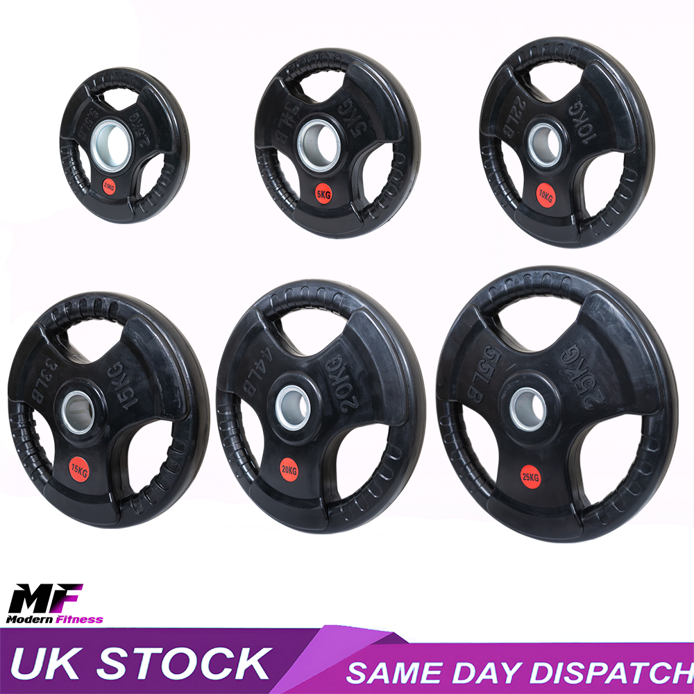 Rubber Tri-Grip Olympic Weight Plates Pair 2.5kg - Image 2