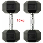Hex Dumbbells Rubber 10kg Pair