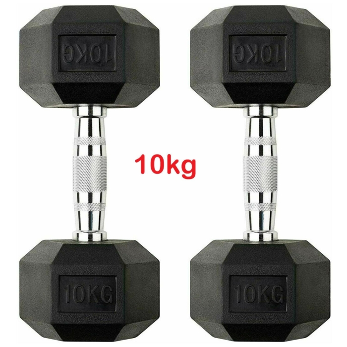 hex dumbbells pair from Modern Fitness. 10kg pair of hex weights