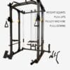 Power Rack Squat Cage with Cable Pulley System