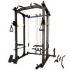 Power Rack Squat Cage with Cable Pulley System