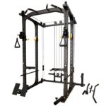 Power Rack Squat Cage with Cable Pulley System