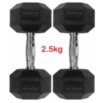 Hex Dumbbells Rubber 2.5kg Pair